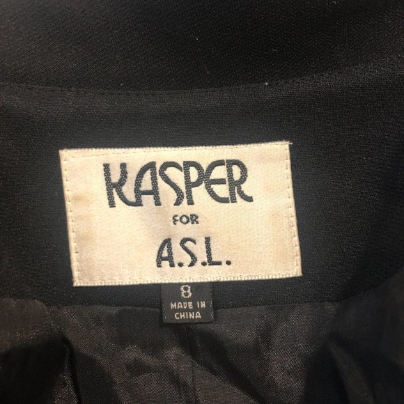 Kasper Jacket Black with Black Sequin Detail Size 8 - Picture 7 of 13